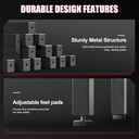 GTRACING Escritorio para juegos de 55 pulgadas con luces LED, escritorio grande para computadora con alfombrilla para mouse para oficina en casa, superficie de fibra de carbono en forma de T