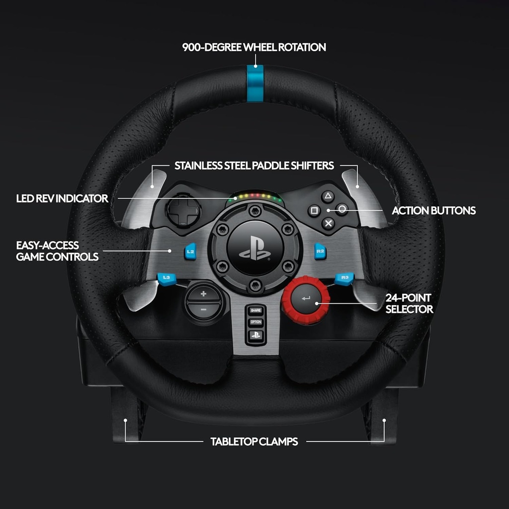 Volante para juegos de carrera Logitech G920 (941–000121), Negro