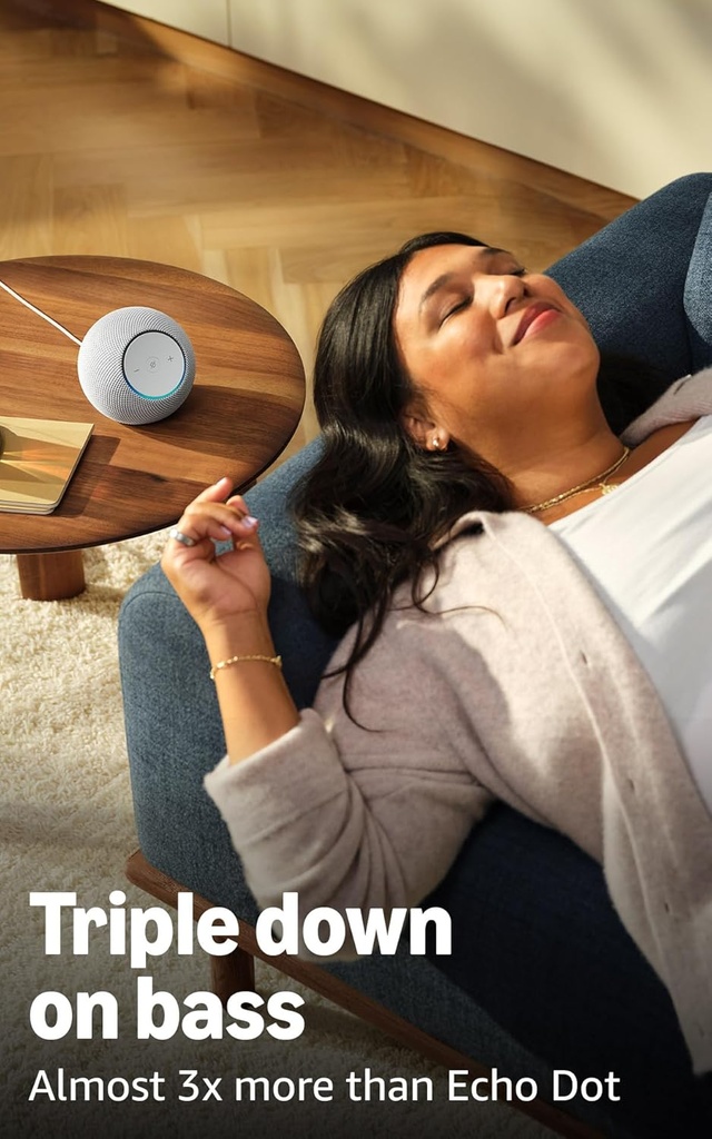 Amazon Echo Dot Max (modelo más reciente): parlante Alexa con sonido que llena la habitación y graves casi 3 veces más potentes, ideal para salas y espacios medianos, diseñado para Alexa+, grafito