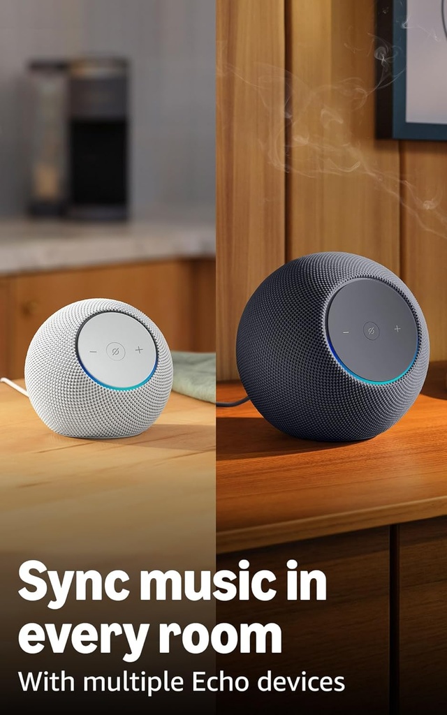 Amazon Echo Dot Max (modelo más reciente): parlante Alexa con sonido que llena la habitación y graves casi 3 veces más potentes, ideal para salas y espacios medianos, diseñado para Alexa+, grafito