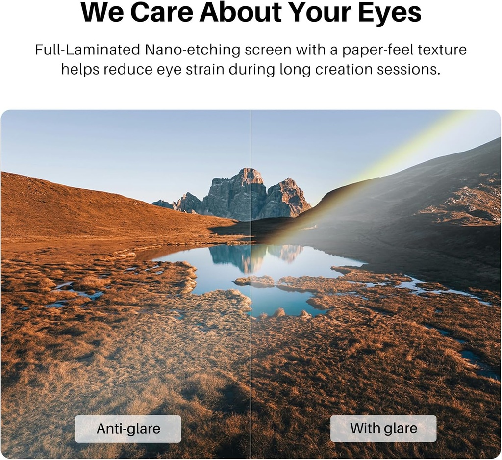HUION Kamvas Slate 13 Tableta de Dibujo Independiente, Pantalla de 12.7 Pulgadas Sin Necesidad de Computadora, Resolución 2K QHD, Tableta de Arte Digital Completamente Laminada con Lápiz H, 8G+256G