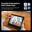 HUION Kamvas Slate 13 Tableta de Dibujo Independiente, Pantalla de 12.7 Pulgadas Sin Necesidad de Computadora, Resolución 2K QHD, Tableta de Arte Digital Completamente Laminada con Lápiz H, 8G+256G