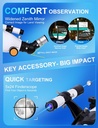Telescopio para adultos de alta potencia de 3.543 in de apertura, 31.496 in, telescopios refractores para principiantes de astronomía con trípode de montaje AZ, adaptador de teléfono, bolsa de 