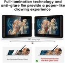 XPPen Artist 15.6 Pro V2 Tableta de Dibujo con Pantalla, Lápiz Digital de Presión 16K, Tableta de Arte Digital con Vidrio Antirreflejos Completamente Laminado, Soporte Ajustable, 8 Teclas de Acceso