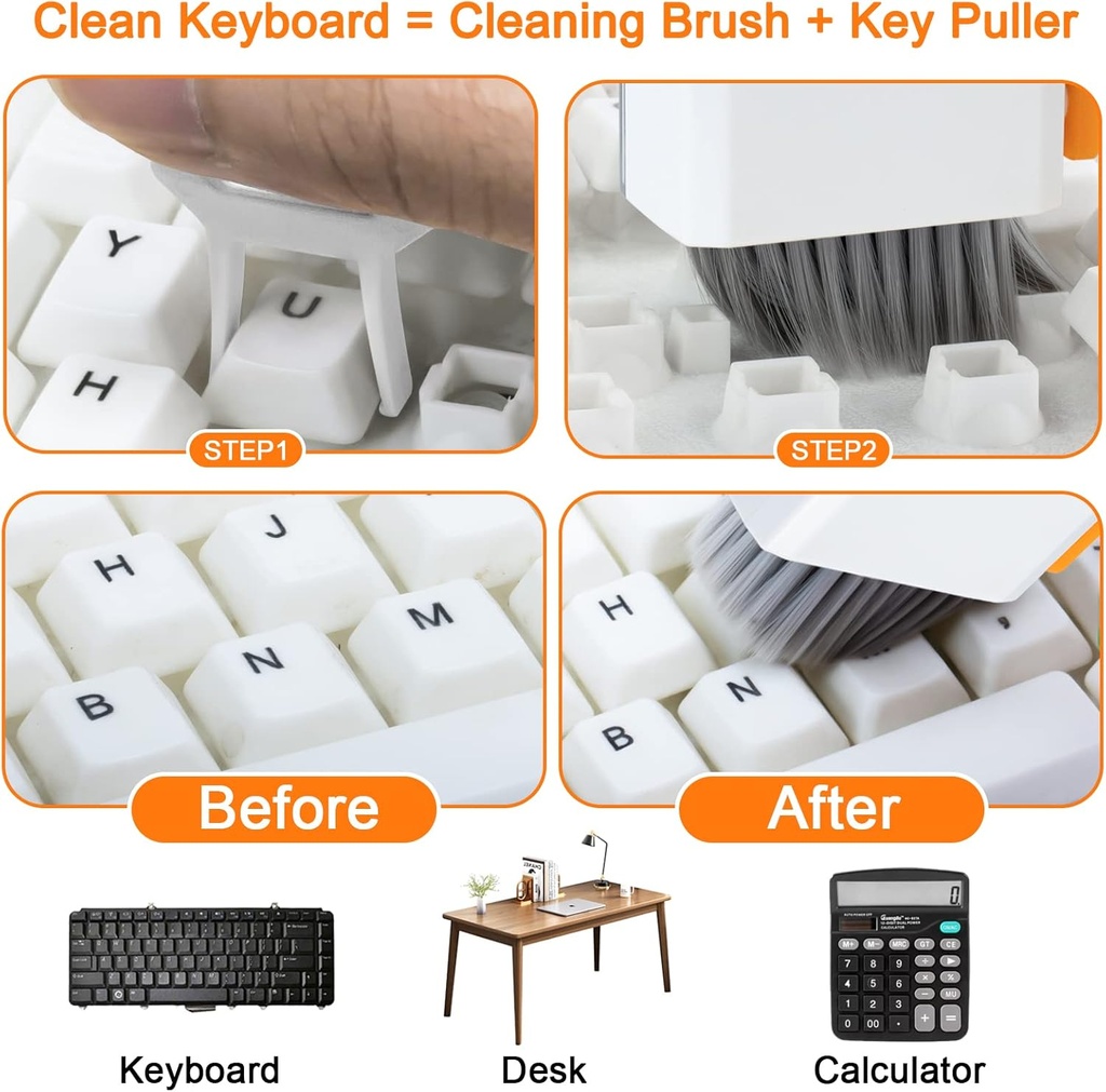 Kit de limpieza electrónica 10 en 1 - para laptop, teclados, pantallas, MacBook, iPad, teléfonos, iPhone, audifonos, camaras.