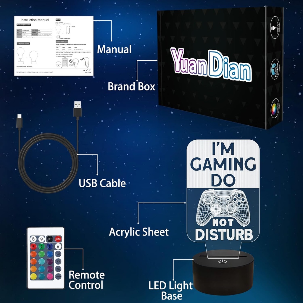 Lampara Gamer Do Not Disturb I'm Gaming Night Light