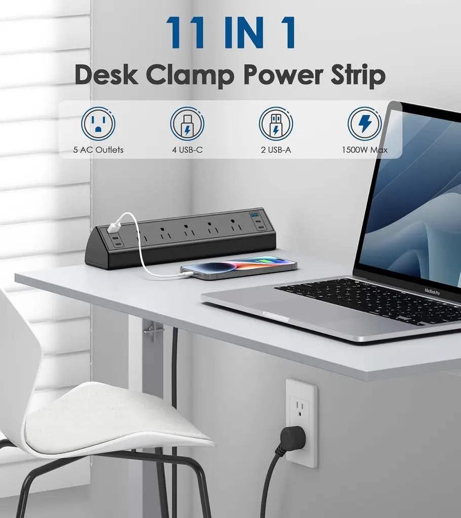 Regleta de alimentación USB C, estación de carga rápida total de 40 W, 4 puertos USB C PD de 20 W (1).webp