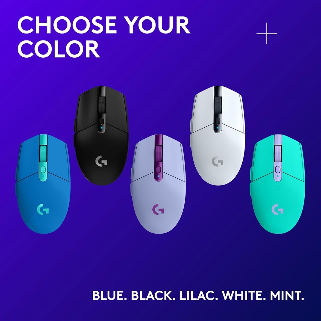 Logitech G 305 LIGHTSPEED - Mouse inalámbrico para juegos, sensor Hero 12K, 12,000 DPI, ligero, 6 botones programables, duración de la batería de 250 horas, memoria integrada, PC/Mac, color azul