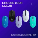Logitech G 305 LIGHTSPEED - Mouse inalámbrico para juegos, sensor Hero 12K, 12,000 DPI, ligero, 6 botones programables, duración de la batería de 250 horas, memoria integrada, PC/Mac, color azul