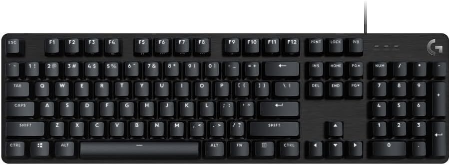 Logitech G 413 SE Teclado mecánico para juegos de tamaño completo, teclado retroiluminado con interruptores mecánicos táctiles, anti-fantasma, compatible con Windows, macOS, aluminio negro