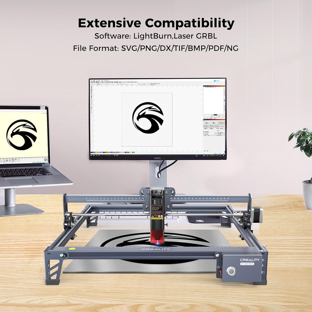 Creality Falcon Máquina grabadora láser de 10 W, máquina de grabado láser de alta precisión de 0.002 in, cortadora láser de 72 W y máquina grabadora para madera, metal, acrílico, cuero, espacio de 