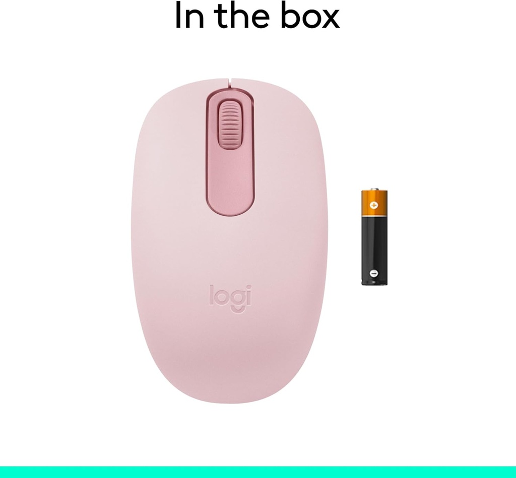 Logitech Ratón inalámbrico Bluetooth M196, compacto y portátil para portátiles, tabletas y más, batería de 12 meses, seguimiento suave, compatible con PC y Mac, Windows y macOS, rosa