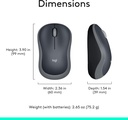 Logitech Ratón inalámbrico M185, 2.4 GHz con mini receptor USB, duración de la batería de 12 meses, seguimiento óptico de 1000 DPI, PC/Mac/computadora portátil ambidiestro, color gris Swift