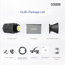 Luz De Video COLBOR - COB CL60 - Potencia 65W, 2700K a 6500K, CRI 97+