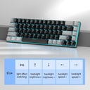 MageGee MK-Box - Teclado mecánico portátil 60% para juegos, retroiluminación LED, compacto, 68 teclas, mini teclado de oficina con cable con interruptor rojo para Windows portátil, PC, Mac, negro y
