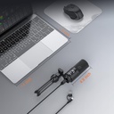 Microfono USB De Condensador FIFINE K669B - Cardioide Para PC, PS4, Mac - Para Streaming - Podcast - Twitch. (Black)