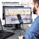 Microfono USB De Condensador FIFINE K669L - Cardioide Para PC, PS4, Mac - Para Streaming - Podcast - Twitch. (Blue)