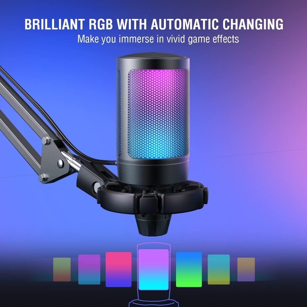 Microfono USB FIFINE AMPLIGAME A6T RGB