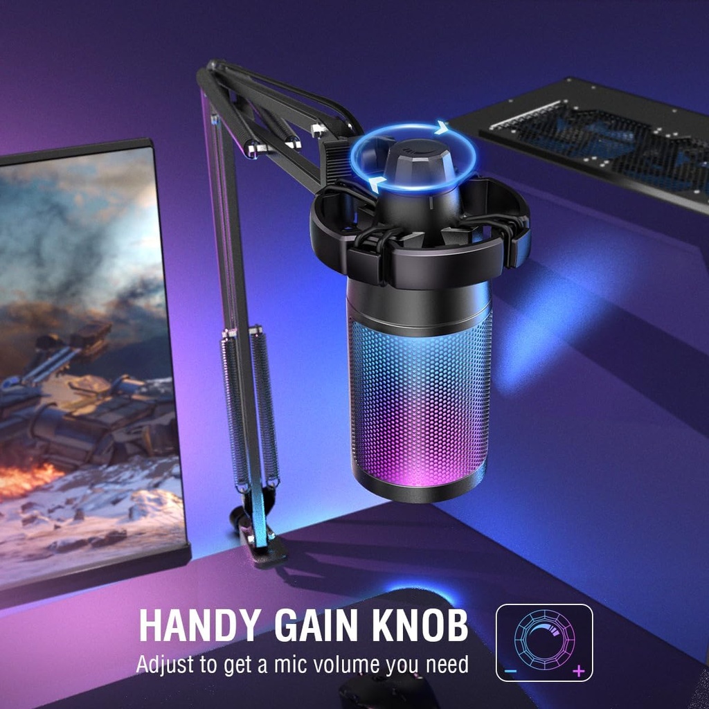 Microfono USB FIFINE AMPLIGAME A6T RGB