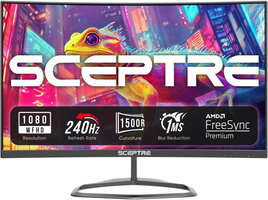 Monitor Curvo Sceptre C25 – 24,5"  FullHD VA – 240Hz - 1ms (C255B-FWT240)