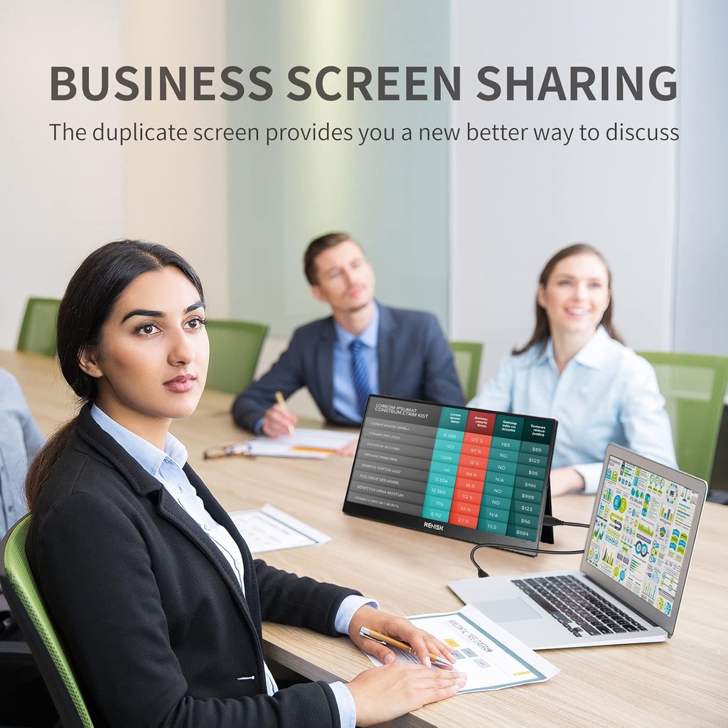 Monitor Portatil ReHisk - 15.6" Full HD IPS - HDMI & USB-C - HDR Ready