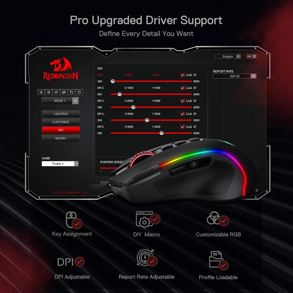 Mouse REDRAGON PREDATOR M612 Black