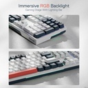 Redragon Teclado para juegos K668 RGB, teclado mecánico con cable de 108 teclas con 4 teclas de acceso rápido adicionales, espumas absorbentes de sonido, enchufe intercambiable en caliente mejorado, 2