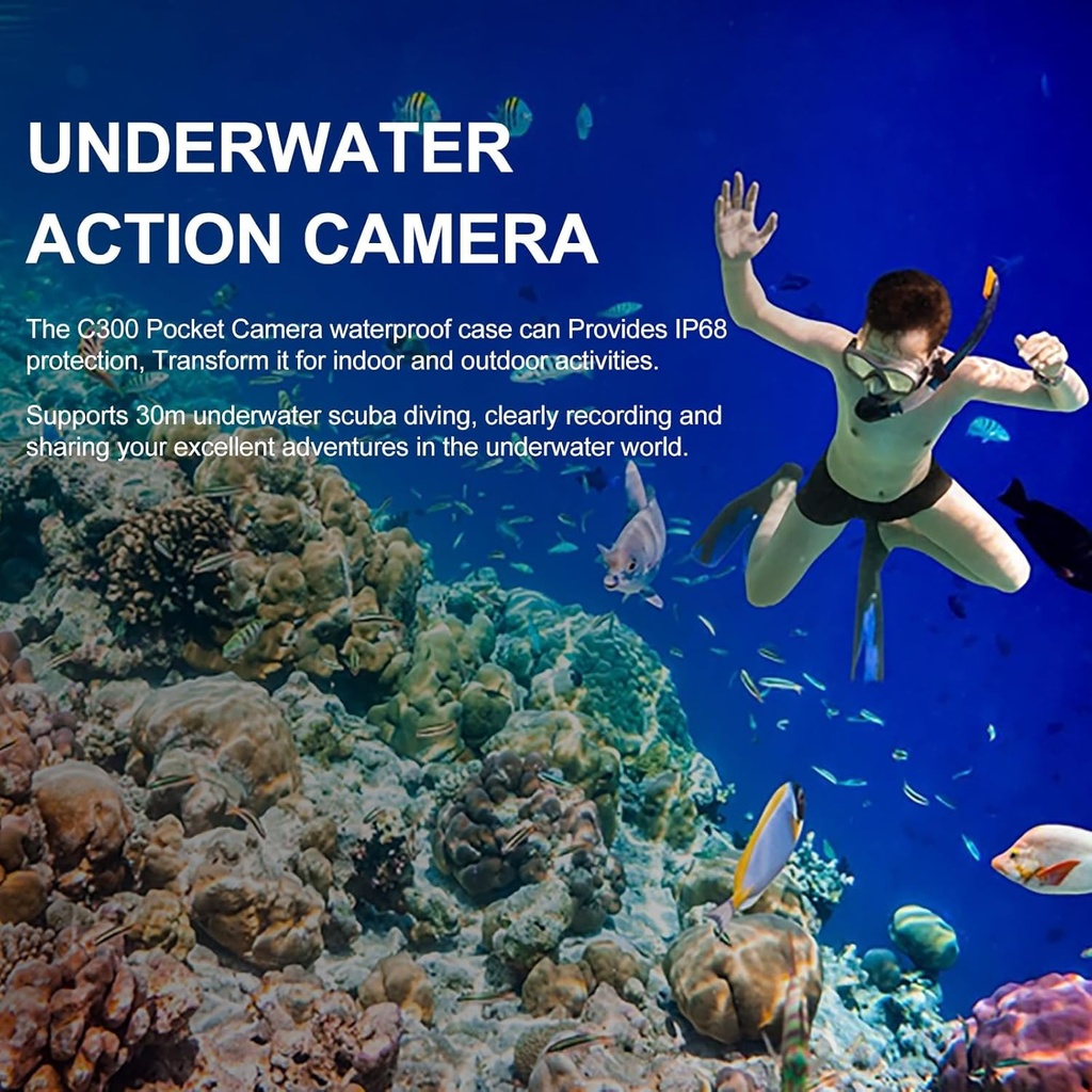 SJCAM Cámara de bolsillo C300 POV 4K