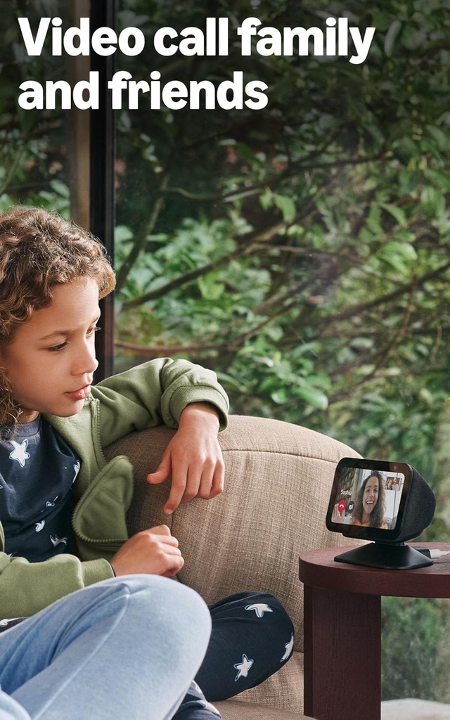 Amazon Echo Show 5 (modelo más reciente), Pantalla inteligente con 2x bajo y sonido claro, Blanco glaciar