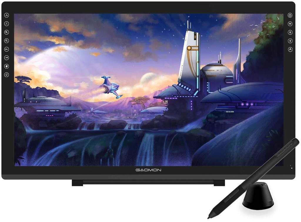 GAOMON PD2200 Tableta de dibujo con pantalla, laminada con 8 botones táctiles, 130% sRGB, tableta gráfica de 21.5