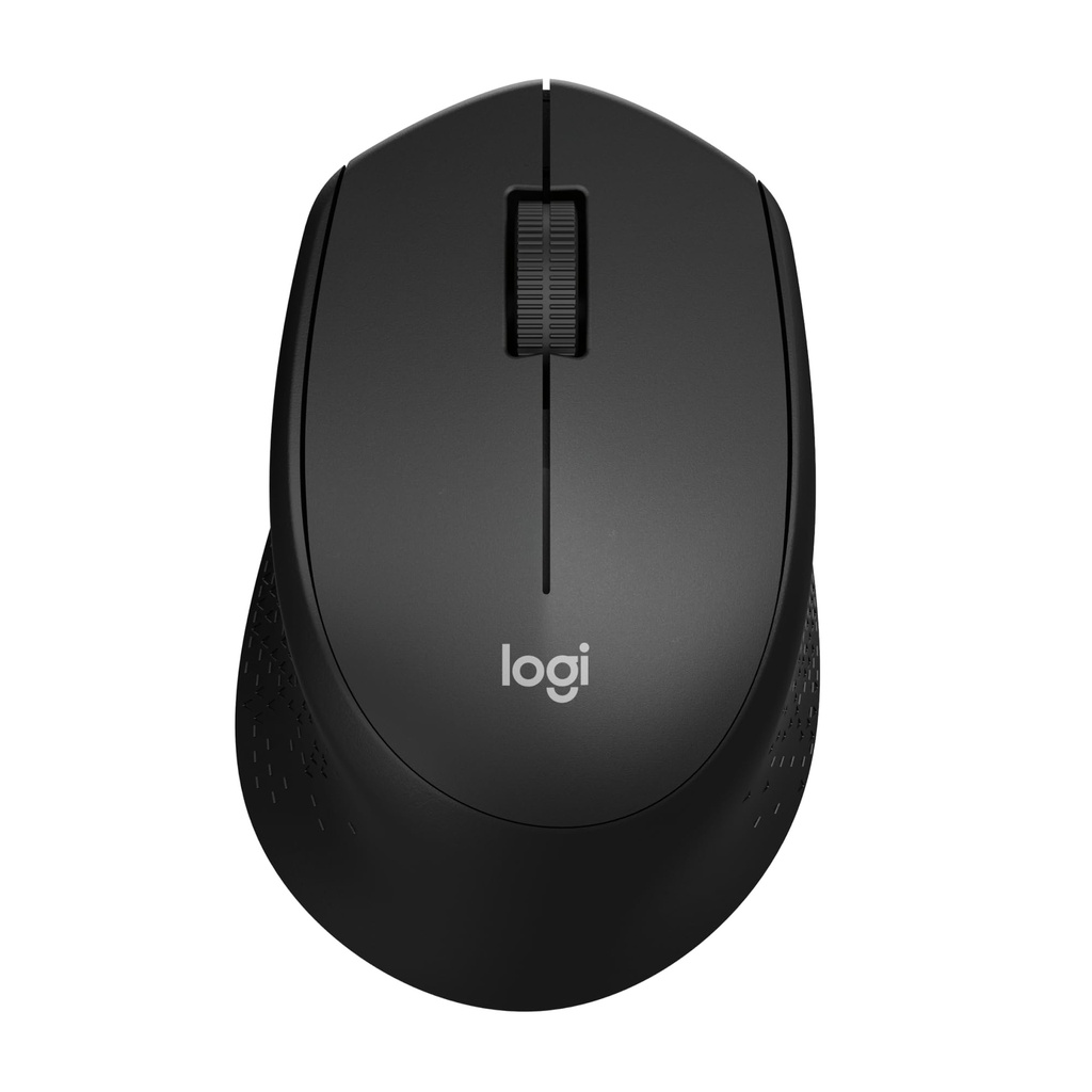 Logitech M330 Silent Plus, mouse inalámbrico grande, color negro, Negro