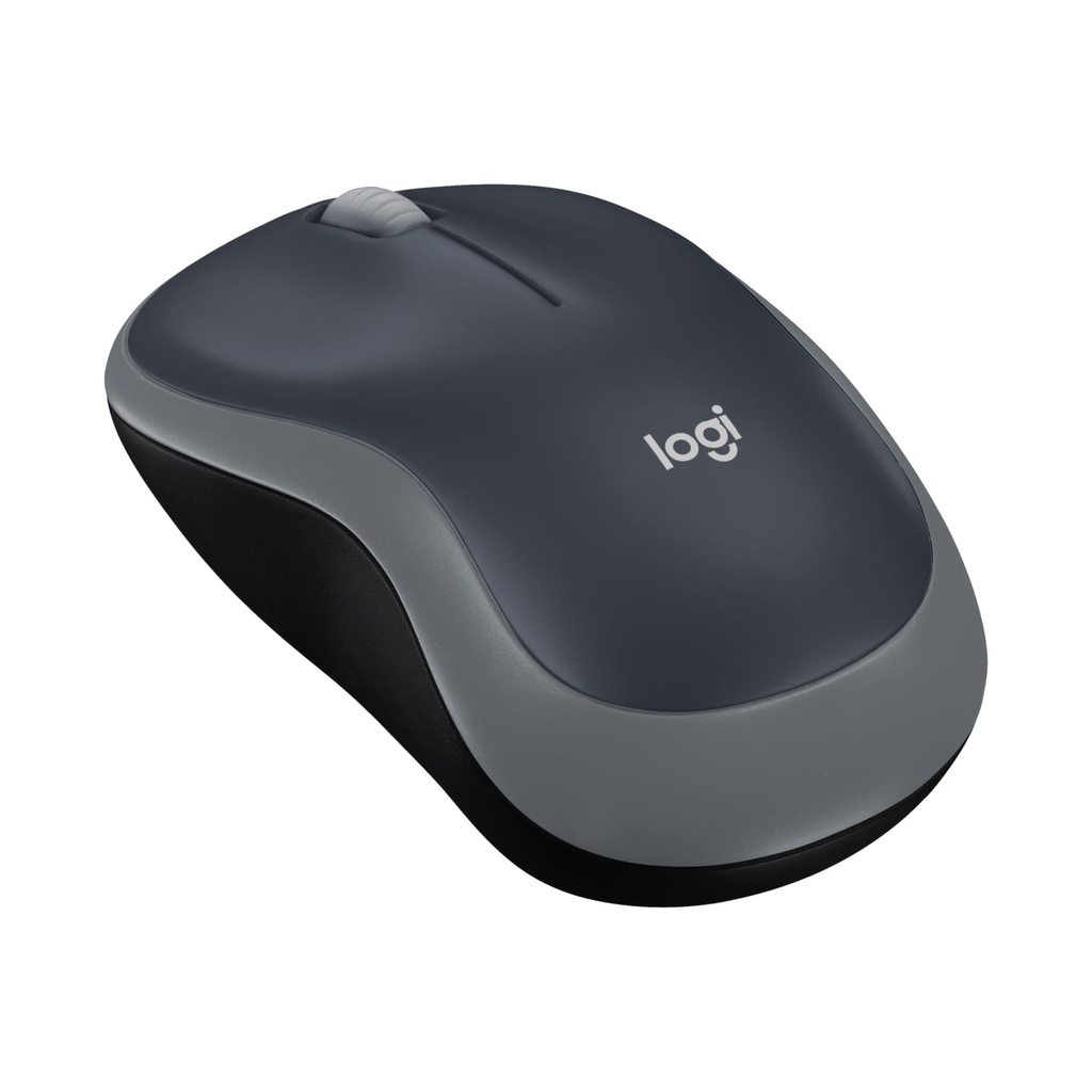 Logitech Ratón inalámbrico M185, 2.4 GHz con mini receptor USB, duración de la batería de 12 meses, seguimiento óptico de 1000 DPI, PC/Mac/computadora portátil ambidiestro, color gris Swift