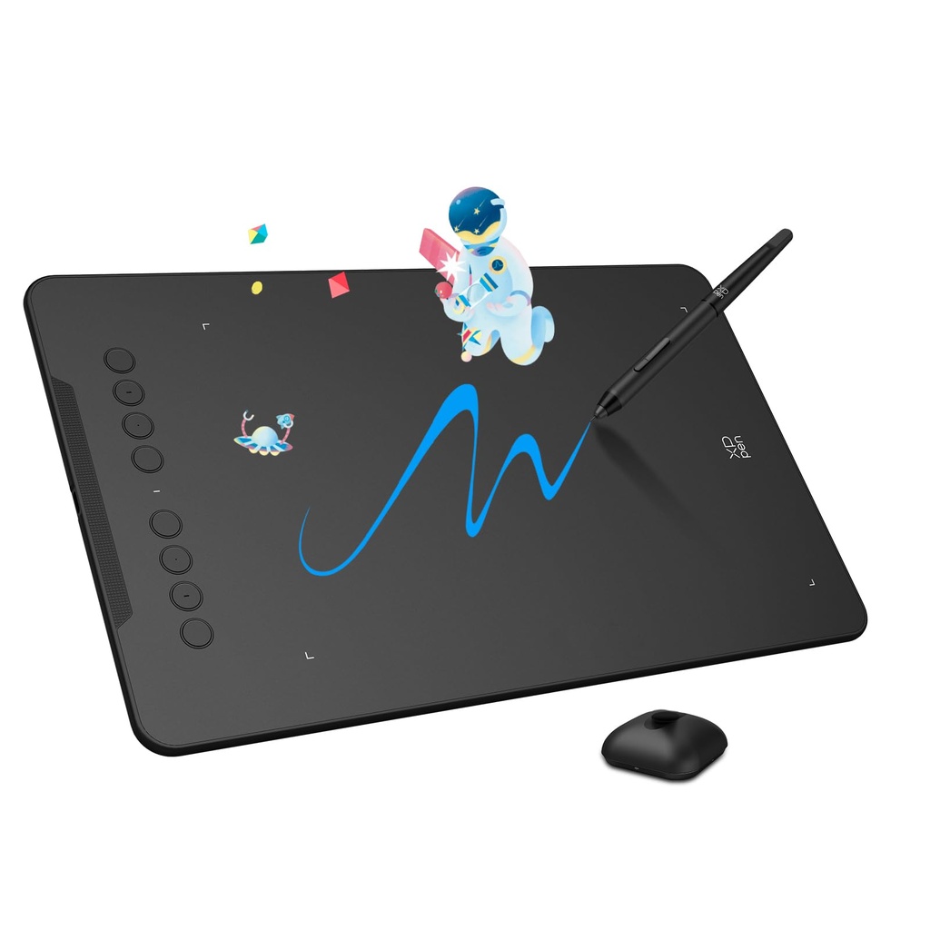 XPPen - Tableta de dibujo Deco 01 V3 actualizada, 16384 niveles de presión sin batería, tableta gráfica OSU de 10 x 6 pulgadas, 8 teclas de acceso rápido para arte digital, enseñanza, almohadilla