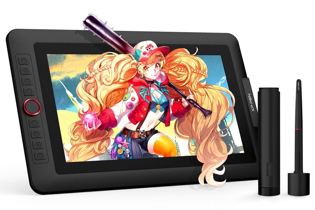XPPen - Tableta de dibujo con pantalla totalmente laminada, monitor de dibujo gráfico Artist13.3 Pro con soporte ajustable y 8 teclas de acceso directo (8192 niveles de presión de bolígrafo, 123%