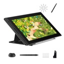 HUION Kamvas Pro 16 V2 - Tableta de dibujo con pantalla de 16384 niveles sin batería, soporte de inclinación de 0.07 oz IAF, vidrio AG completamente laminado de 15.6 pulgadas, barra táctil inteligente