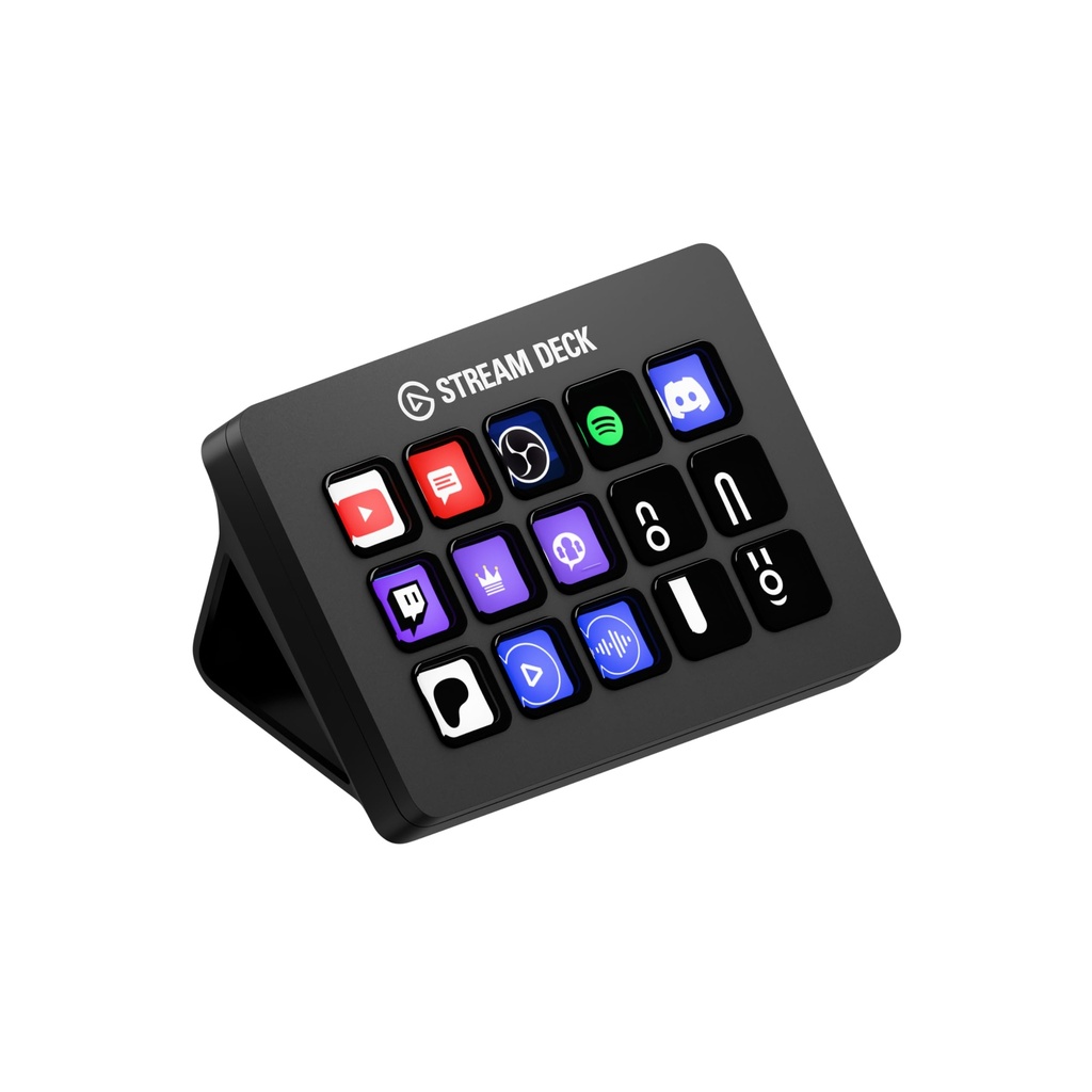  Elgato Stream Deck MK.2 – Controlador de estudio, 15 teclas macro, activa acciones en aplicaciones y software como OBS, Twitch, YouTube y más, funciona con Mac y PC
