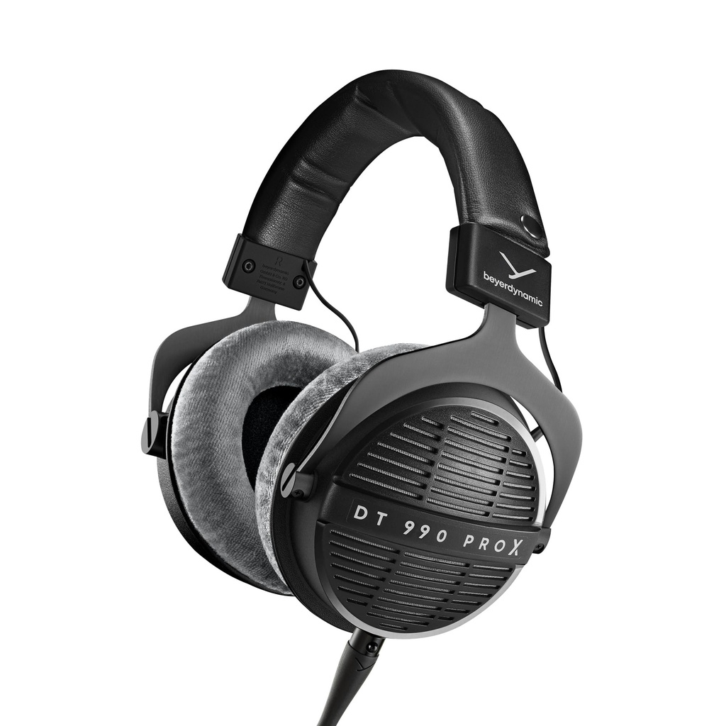 Beyerdynamic DT 990 Pro X - Audífonos de diadema para estudio con cable para mezcla, masterización y edición (abiertos) con cable desmontable, fabricados a mano en Alemania (48 ohmios, negro) 