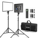Neewer Kit de iluminación LED de 18 pulgadas con panel de luz de video con control remoto, paquete de 2 unidades de 45 W regulable bicolor + soporte de trípode, luz suave CRI 97+ 4800Lux para juegos