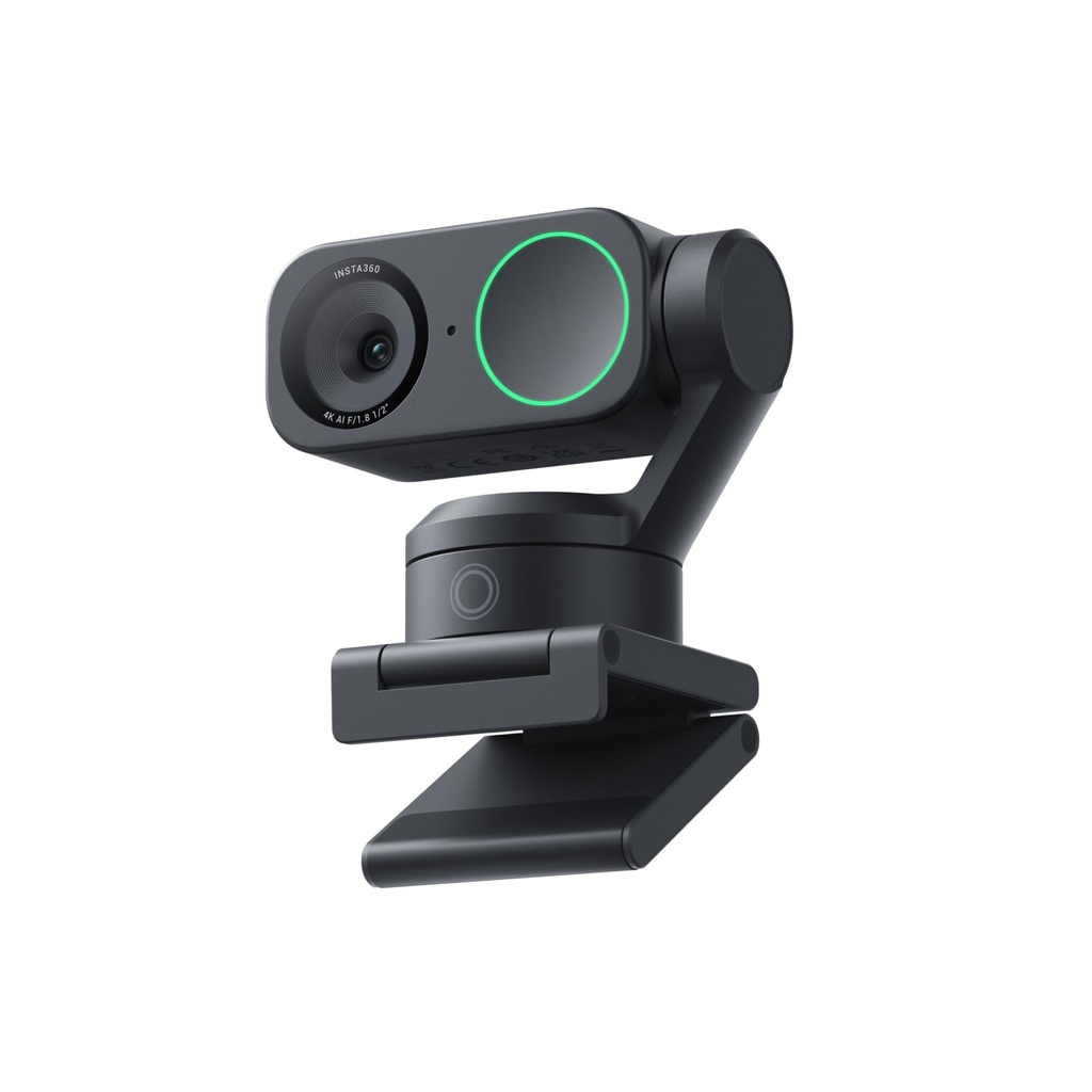 Insta360 Link 2 - Cámara web PTZ 4K para PC/Mac, sensor de 1/2 pulgada, seguimiento AI, HDR, micrófono con cancelación de ruido AI, control de gestos para transmisión, videollamadas, juegos, funciona con Zoom, equipos, Twitch y más
