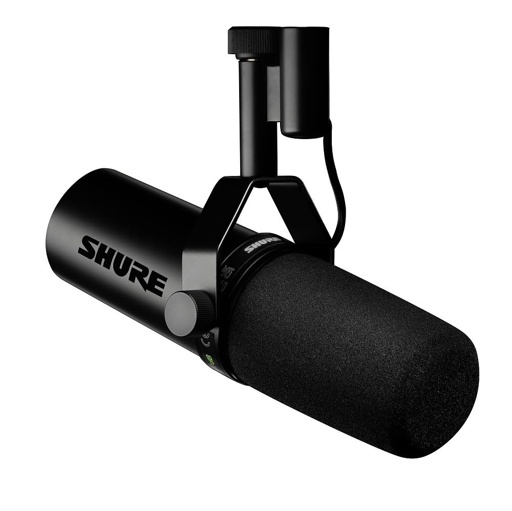Shure SM7dB - Micrófono vocal dinámico con preamplificador integrado, micrófono de estudio para transmisión, podcasting y grabación, sonido suave, amplio rango de frecuencia, construcción robusta