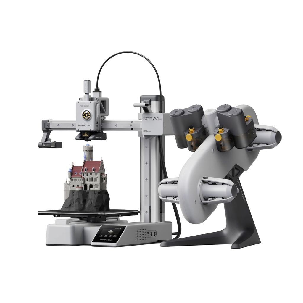 Bambu Lab A1 Mini Combo A1 Mini Impresora 3D A1 y AMS Lite, compatible con impresión 3D multicolor, alta velocidad y precisión, calibración totalmente automática y compensación de caudal activo, ≤48 dB Impresoras 3D Silenciosas FDM