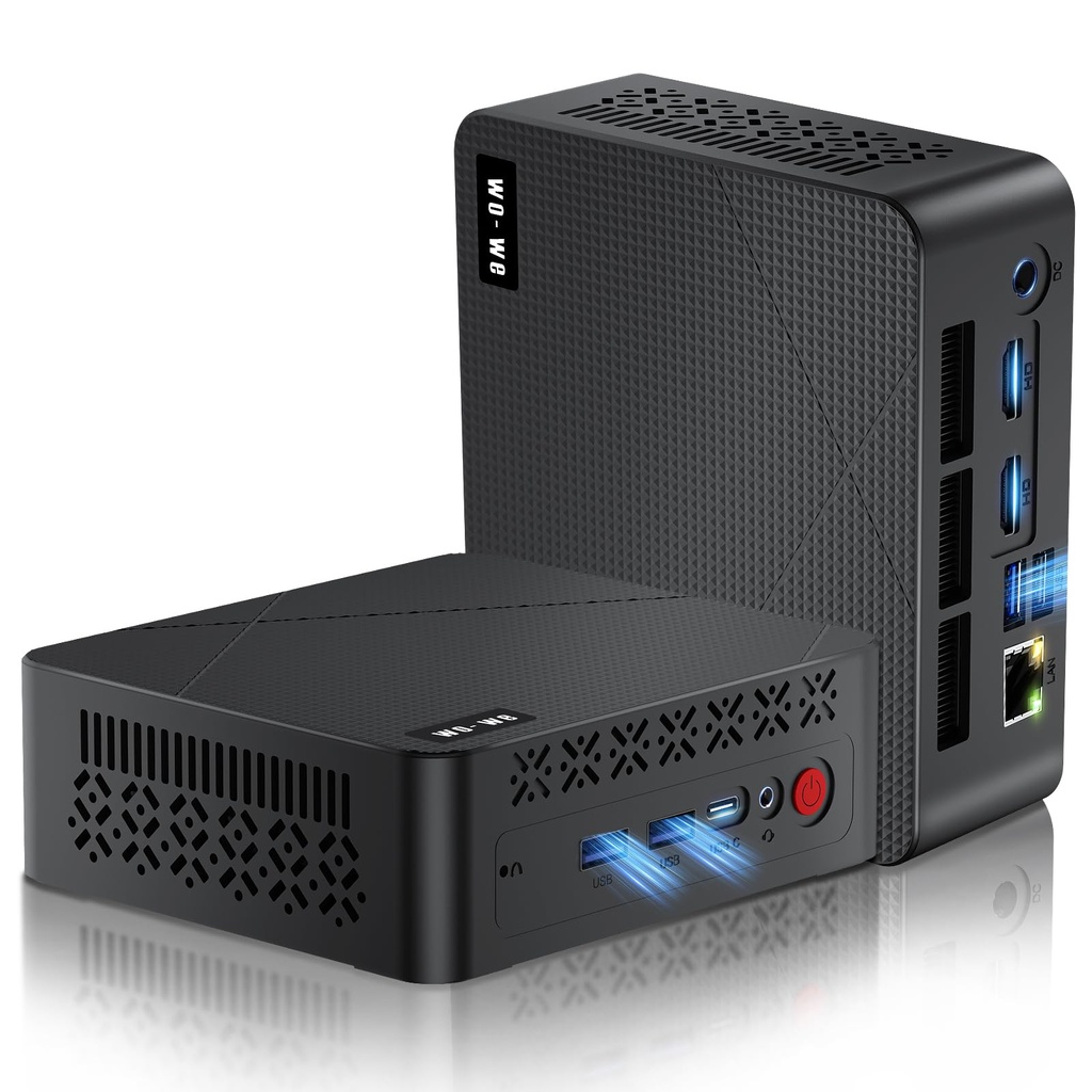 wo-we Mini PC AMD Ryzen 5 3500U (Beats N150/4300U), 8 GB DDR4 RAM 256GB NVMe SSD, Vega 8 Graphics Mini computadora de escritorio, pantallas 4K triples, compatible con SSD de 2.5 pulgadas, USB-C/Dual