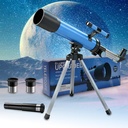 Telescopio para niños de 1.969 in, 100 aumentos, telescopio para principiantes con trípode, 2 oculares y alcance de búsqueda, regalo educativo STEM para niños y niñas de 6 a 12 años, telescopio portátil para niños para astronomía 
