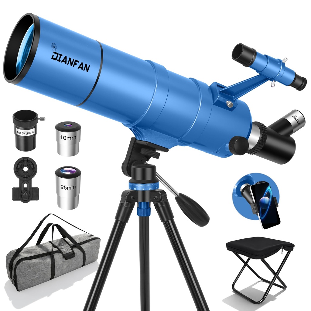 Telescopio para niños y adultos, 3.543 in de apertura, 21.654 in, telescopio astronómico profesional para adultos de alta potencia, telescopios de viaje portátiles para principiantes con 