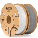 ELEGOO Filamento PLA de 0.069 pulgadas, blanco y gris, 4.4 lbs, precisión dimensional +/- 0.001 in, paquete de 2 carretes de cartón de 2.2 libras (2.2 libras) de filamento de impresión 3D que se adapta a la mayoría de impresoras 3D FDM 