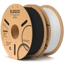 ELEGOO Filamento PLA 1.75mm Negro & Blanco 2KG, Filamento para Impresora 3D con Precisión Dimensional +/- 0.02mm, Paquete de 2 Carretes de 1kg en Cartón (2.2lbs) Filamento para Impresión 3D Compatible 