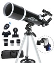 Telescopio para astrónomos adultos y principiantes - apertura de 80 mm, 600 mm con revestimiento de alta transmisión de revestimiento múltiple completo con montura AZ, adaptador para teléfono, trípode 