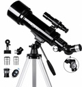 Telescopio hexeum 70mm Apertura 500mm - para niños y adultos, telescopios refractores astronómicos de montaje AZ con óptica de revestimiento múltiple, con adaptador diagonal para espejo de teléfono, bolsa de 