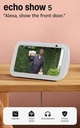 Amazon Echo Show 5 (modelo más reciente), Pantalla inteligente con 2x bajo y sonido claro, Blanco glaciar