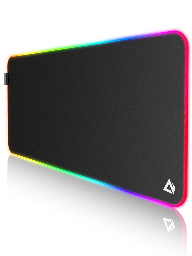 EASEMO Alfombrilla de mouse para juegos, RGB, XXL grande (35.4 x 15.75 x 0.16 pulgadas) con 7 colores LED, 11 modos de iluminación